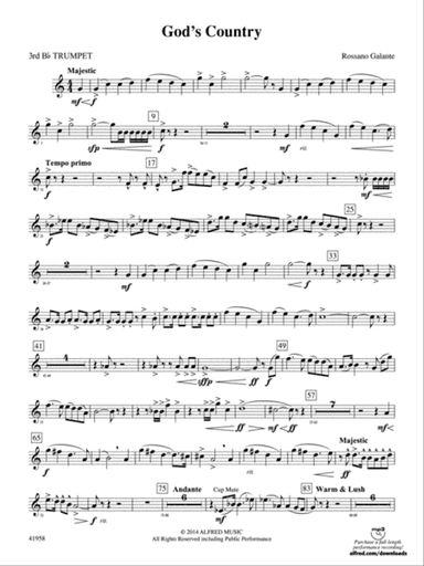 God's Country: 3rd B-flat Trumpet