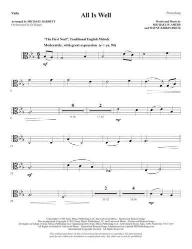 All Is Well (arr. Michael Barrett) - Viola
