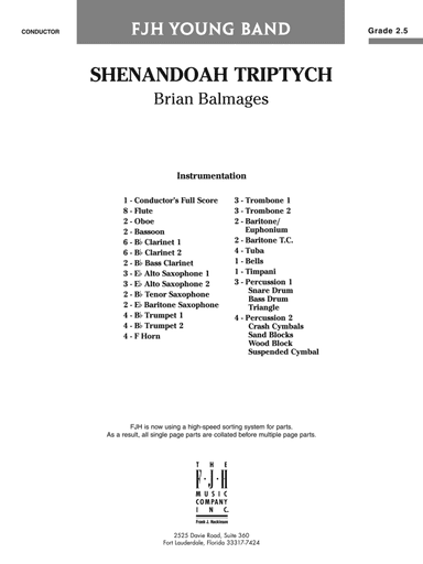 Shenandoah Triptych: Score