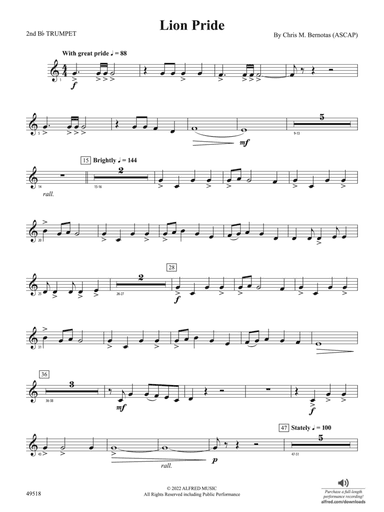 Lion Pride: 2nd B-flat Trumpet