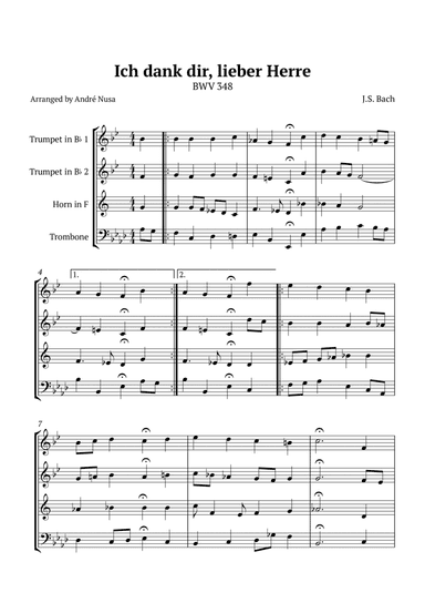 Ich dank dir, lieber Herre BWV 348