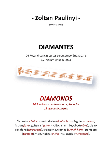 Diamantes para instrumentos solistas (Diamonds for solo instruments): 24 easy contemporary pieces fo