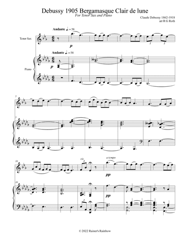 Debussy 1905 Clair de lune