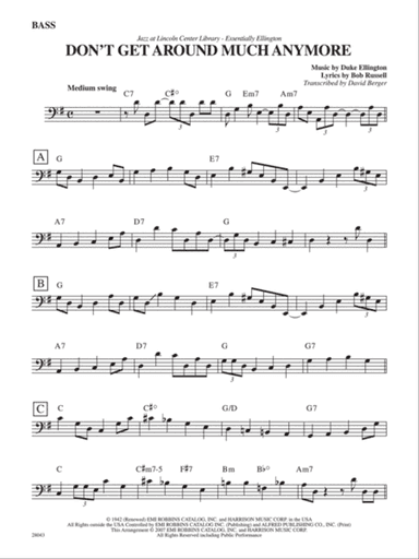 Don't Get Around Much Anymore: String Bass