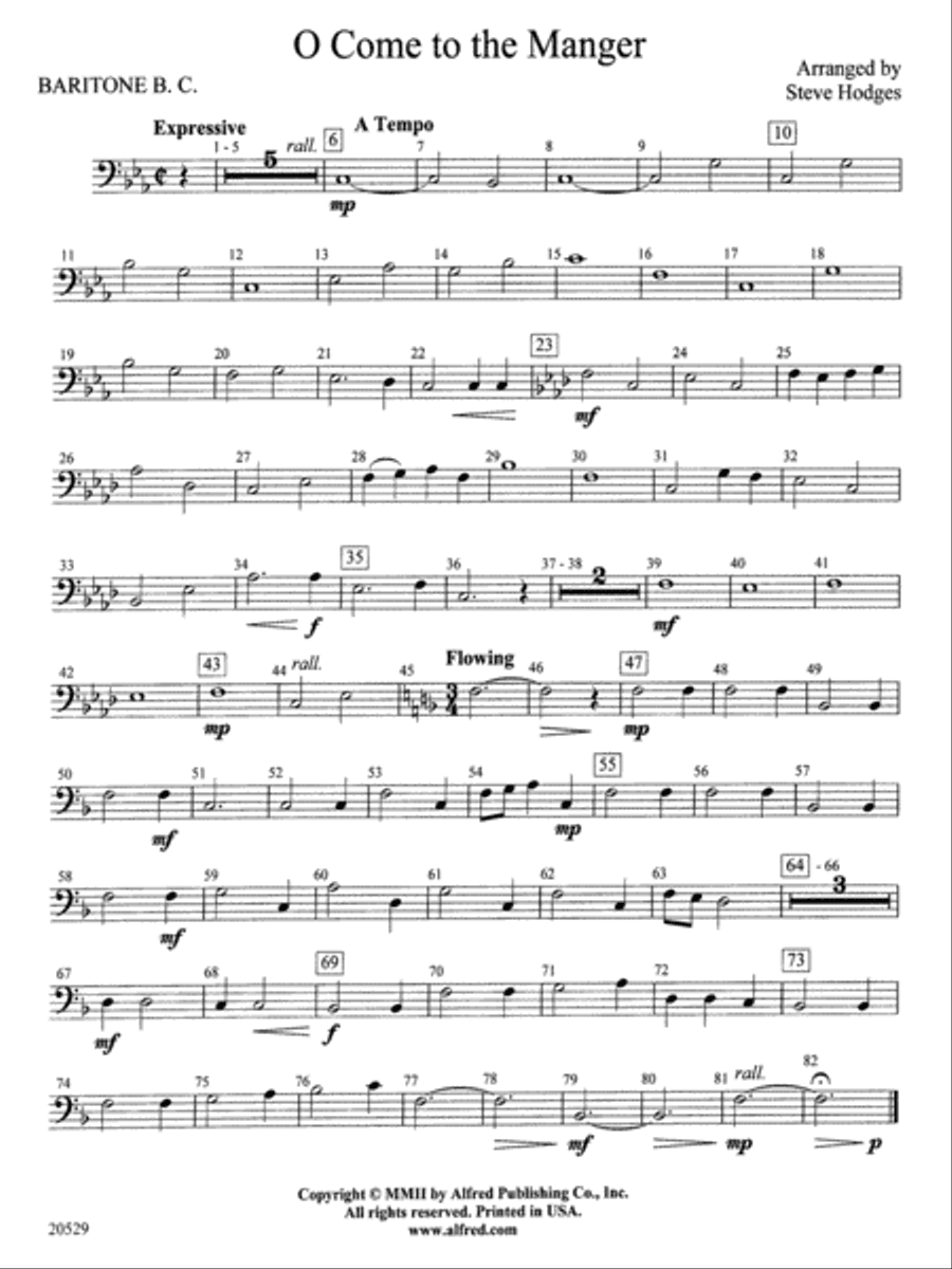 O Come to the Manger: Baritone B.C.