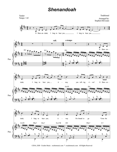 Shenandoah (for Unison Choir)