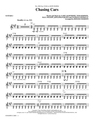 Chasing Cars (arr. Roger Emerson) - Guitar 2