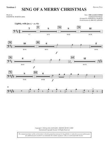 Sing of a Merry Christmas (Full Orchestra) - Trombone 1