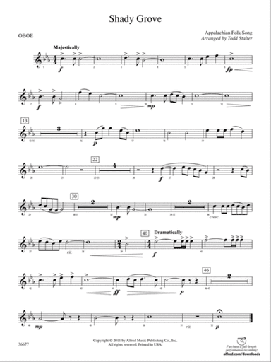 Shady Grove: Oboe