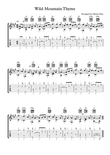 Wild Mountain Thyme For Guitar TAB