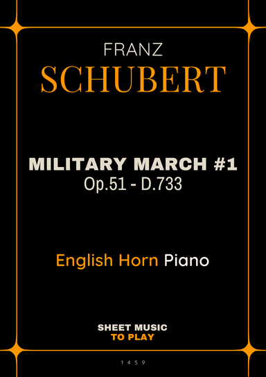 Military March No.1, Op.51 - English Horn and Piano (Full Score and Parts)
