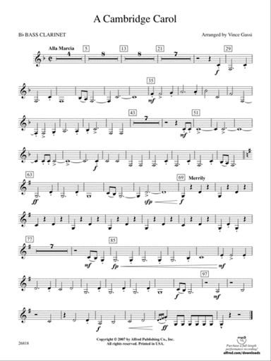 A Cambridge Carol: B-flat Bass Clarinet