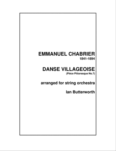 CHABRIER Danse Villageoise (Pièce Pittoresque) for string orchestra