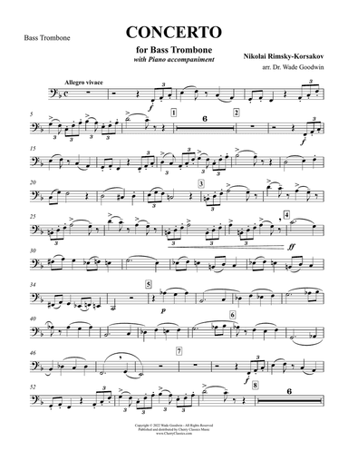 Concerto for Bass Trombone with Piano accompaniment