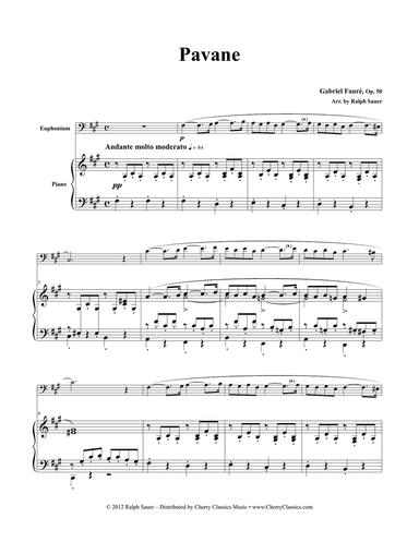 Pavane, Op. 50 for Euphonium & Piano