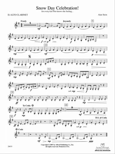 Snow Day Celebration!: E-flat Alto Clarinet