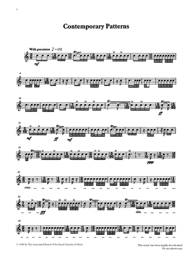 Contemporary Patterns from Graded Music for Snare Drum, Book IV