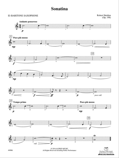 Sonatina: E-flat Baritone Saxophone