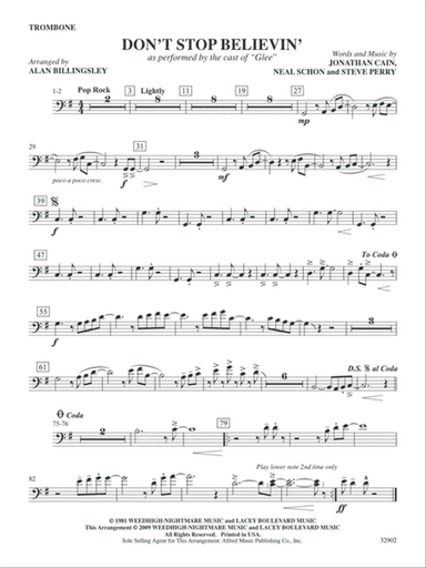 Don't Stop Believin': 1st Trombone