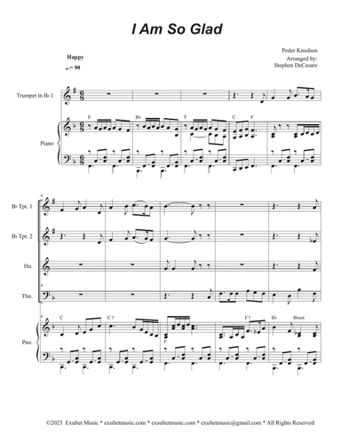 I Am So Glad (Brass Quartet and Piano)