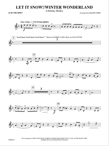 Let It Snow! / Winter Wonderland: 1st B-flat Trumpet