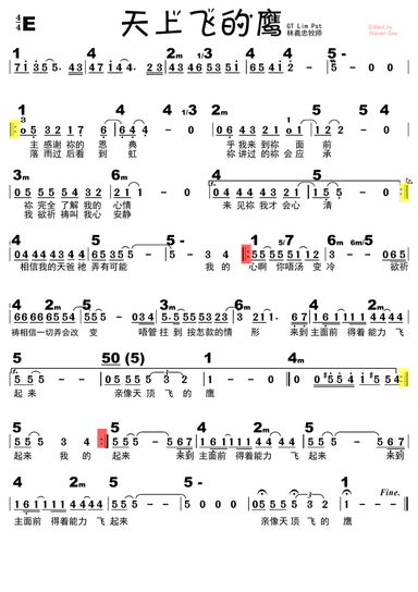 天上飞的鹰 - Score Only