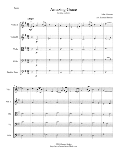 Amazing Grace - for string orchestra