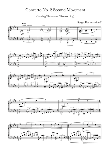 Rachmaninoff Concerto no. 2 second movement theme