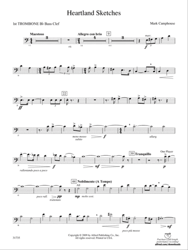 Heartland Sketches: (wp) 1st B-flat Trombone B.C.