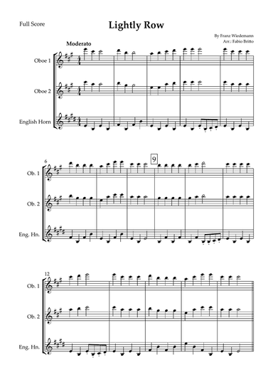 Lightly Row for Woodwind Trio