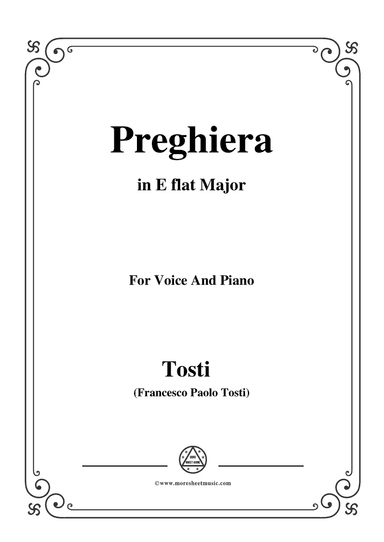 Tosti-Preghiera in E flat Major,for Voice and Piano