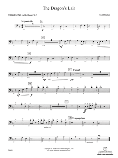 The Dragon's Lair: (wp) 1st B-flat Trombone B.C.