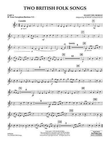 Two British Folk Songs (arr. Robert Longfield) - Pt.4 - Bb Tenor Sax/Bar. T.C.
