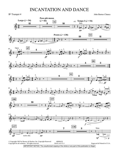 Incantation and Dance - Bb Trumpet 4