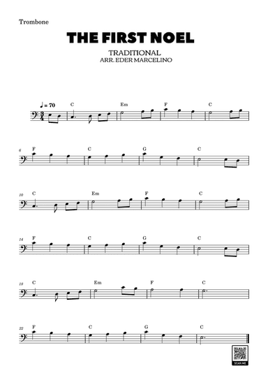 The first Noel to Trombone Beginners