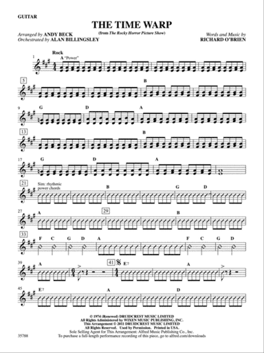 The Time Warp (from The Rocky Horror Picture Show): Guitar