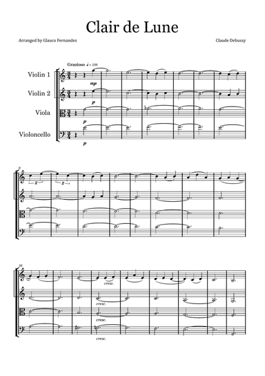 Clair de Lune by Debussy - String Quartet