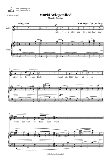 Maria Wiegenlied, Op. 76 No. 52 (G Major)