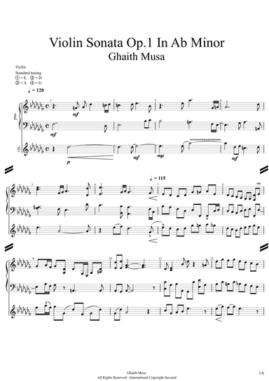 Violin Sonata Op. 1 A Flat Minor