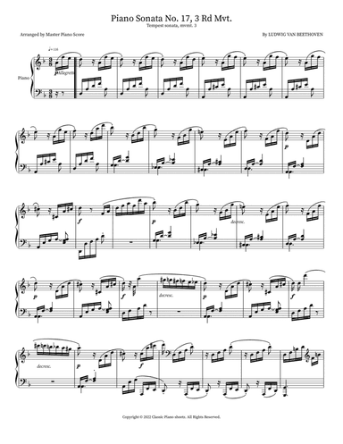Piano Sonata No. 17, 3 Rd Mvt.