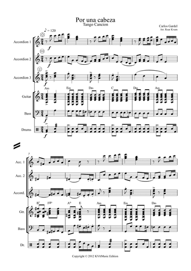 Gardel: Por una Cabeza, tango (Accordion orchestra)