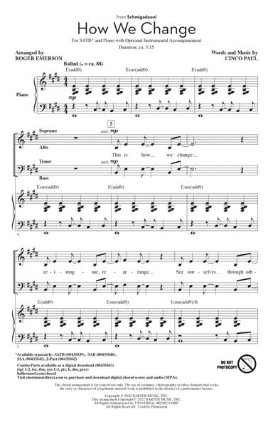 How We Change (Schmigadoon Finale) (from Schmigadoon!) (arr. Roger Emerson)