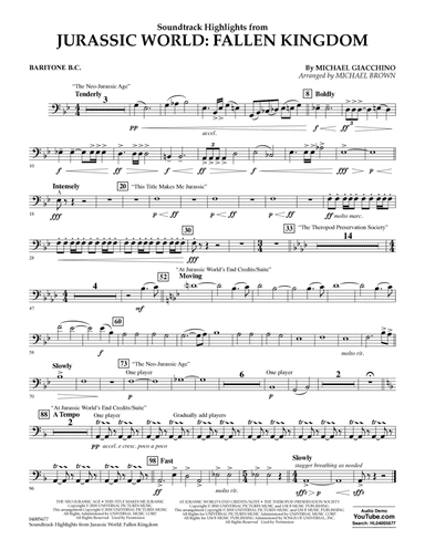 Highlights from Jurassic World: Fallen Kingdom (arr. Michael Brown) - Baritone B.C.