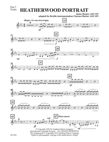 Heatherwood Portrait - Violin 3