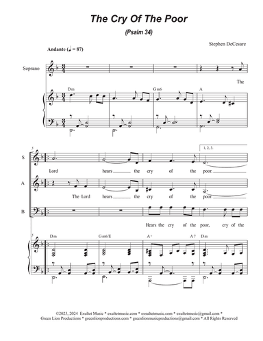 The Cry Of The Poor (Psalm 34) (Vocal Trio - (SAB)