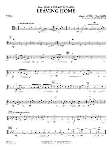 Leaving Home (from Avatar: The Way of Water) (arr. Paul Murtha) - Viola