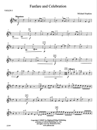 Fanfare and Celebration: 1st Violin
