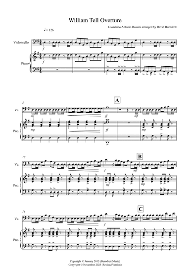 William Tell Overture for Cello and Piano