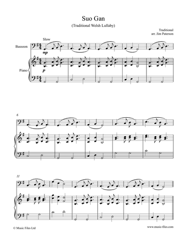 Suo Gân - Welsh Lullaby (bassoon and piano)