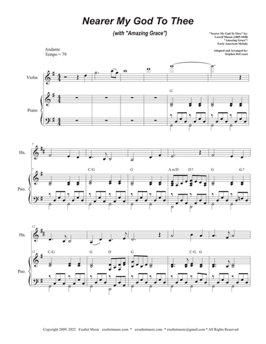 Nearer My God To Thee (with "Amazing Grace") (French Horn solo and Piano)